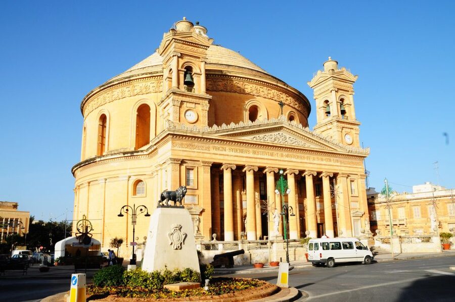 Aviation Museum, Mosta Church, WWII Shelters inc. Platter - Mosta Dome and the bomb that failed to explode