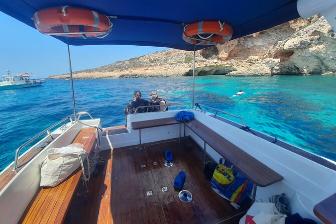 Boat Charters Blue lagoon, Crystal Lagoon, Comino, Malta 4hr trip - Santa Maria Bay and its sandy beach