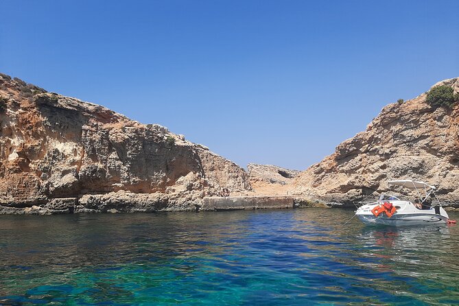 Boat Charters Blue lagoon, Crystal Lagoon, Comino, Malta 4hr trip - San Niklaw Bay finishes the route