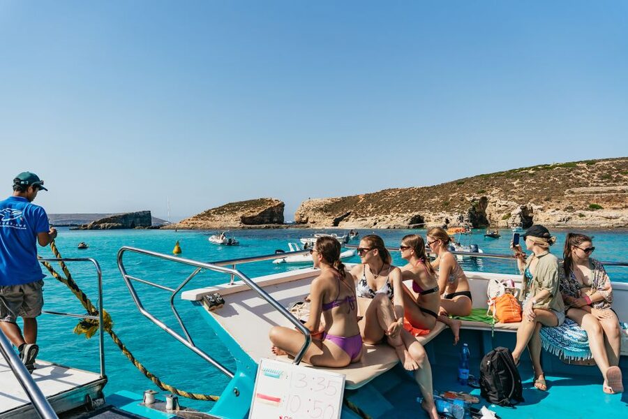 Comino: Blue Lagoon, Crystal Lagoon, and Seacaves Tour - Blue Lagoon brings the famous color and the biggest crowds