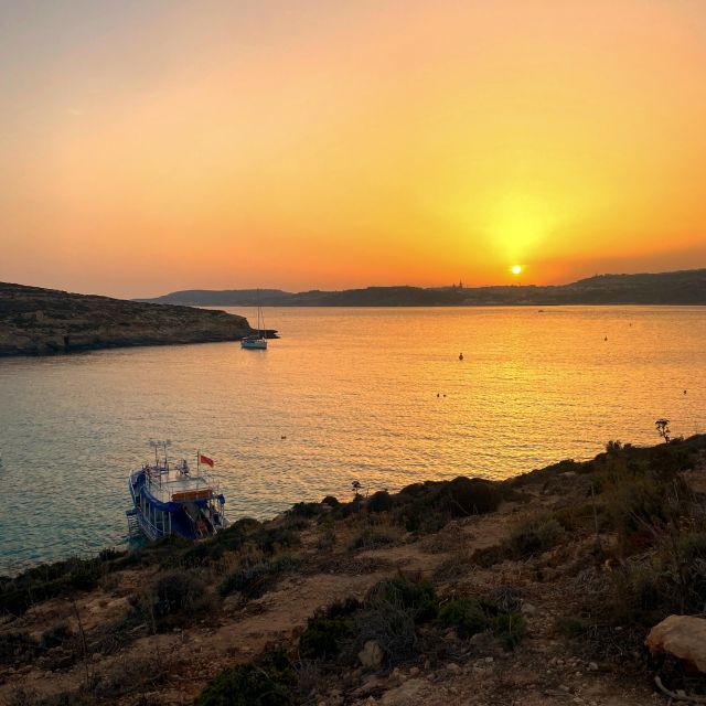 From Bugibba: Blue Lagoon Sunset Cruise - The Blue Lagoon stop: 90 minutes at Comino