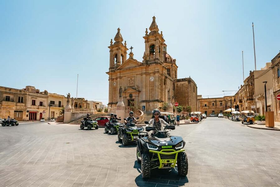 From Malta: Gozo & Comino Quad Bike & Boat Tour with Lunch - The Rotunda and the first view of Gozo