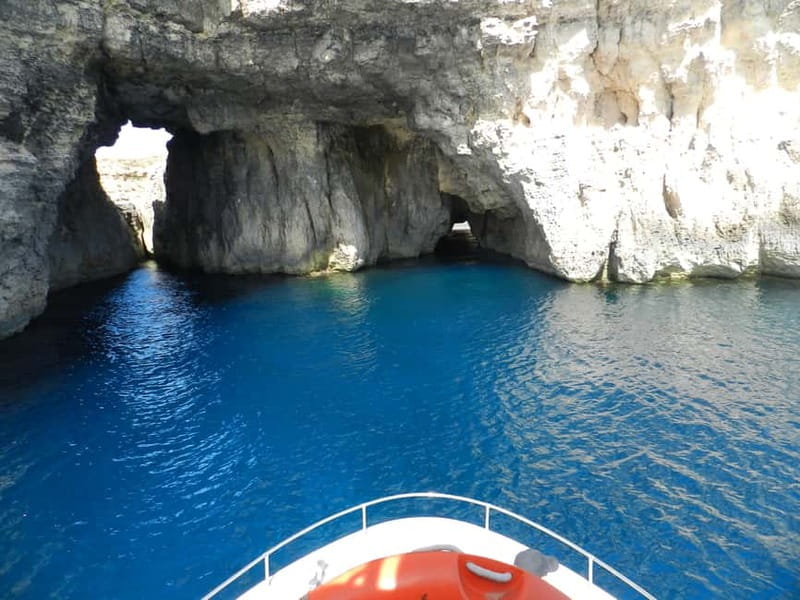 From Sliema: Comino, Crystal Lagoon, and Blue Lagoon Cruise - Comino’s caves on the return journey