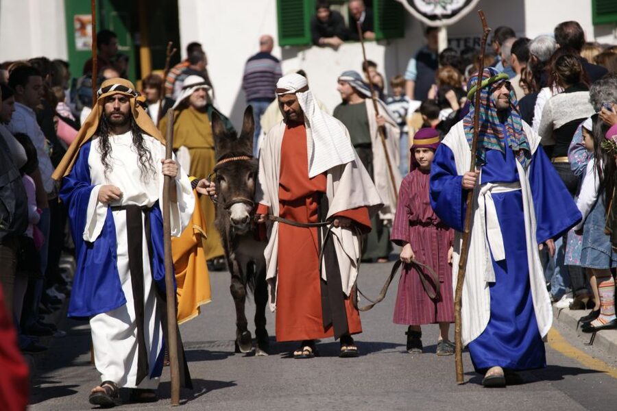 Good Friday Easter Procession with Commentary and Transport - Hearing the brass bands and commentary