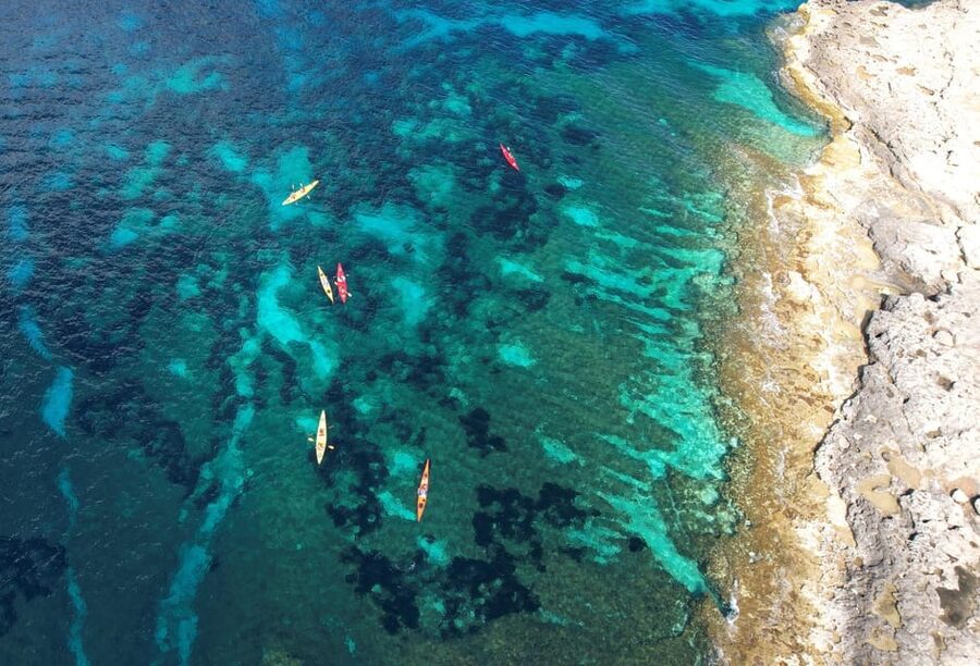 Gozo: Comino and Blue Lagoon Guided Kayaking Adventure - Learning the paddle before crossing to Comino