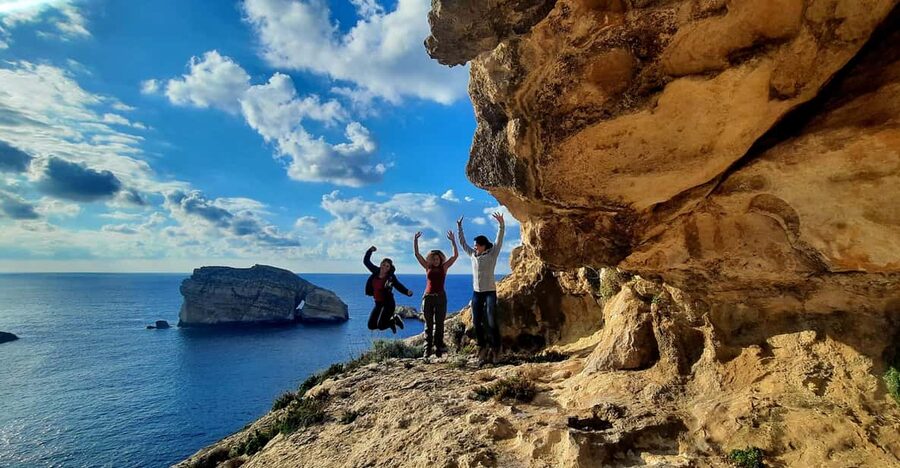 Gozo Unveiled: Guided Hiking in Gozo - The West - San Raflu Lake and the first view toward Xlendi