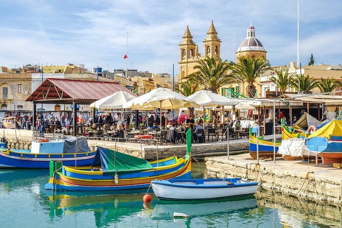 Half Day Tour in Marsaxlokk Village, Market, Blue Grotto & Qrendi - Marsaxlokk harbour and its famous luzzu boats