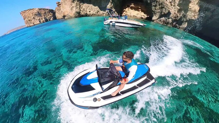 Malta 30 Minutes Jet Ski Rental / Hire - 2024 Yamaha VX - The channel between Malta and Comino