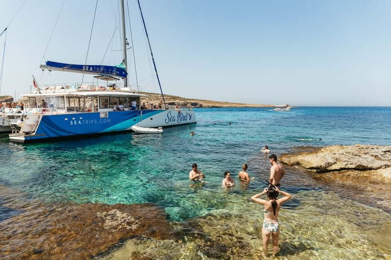 Malta: Blue Lagoon, Beaches & Bays Trip by Catamaran - A six-hour catamaran from Sirens Quay
