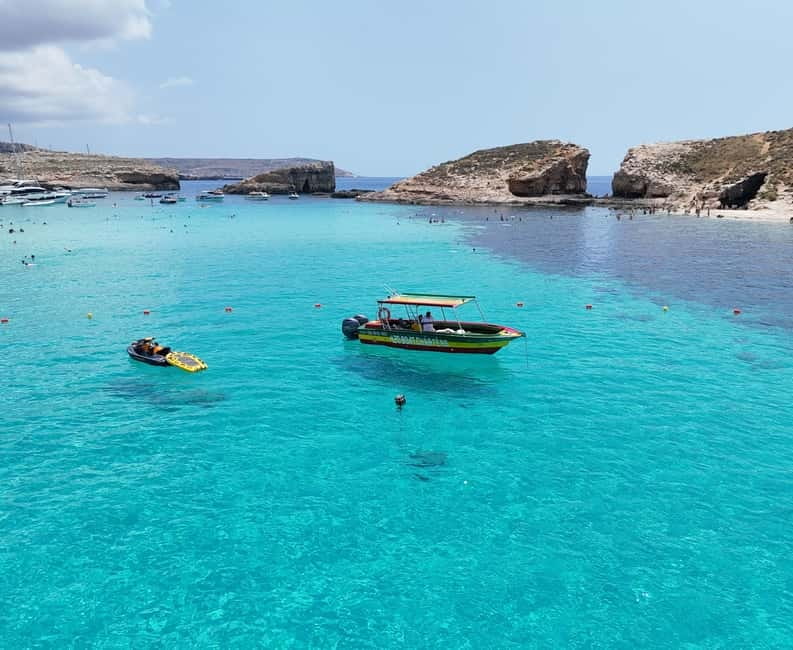 Malta: Blue Lagoon, Caves & around Comino Private Speedboat - Crystal Lagoon: a second clear-water stop