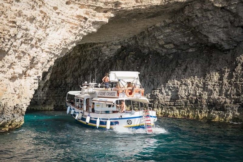 Malta: Comino, Gozo, Blue & Crystal Lagoon, and Caves Cruise - The caves and bays around Comino