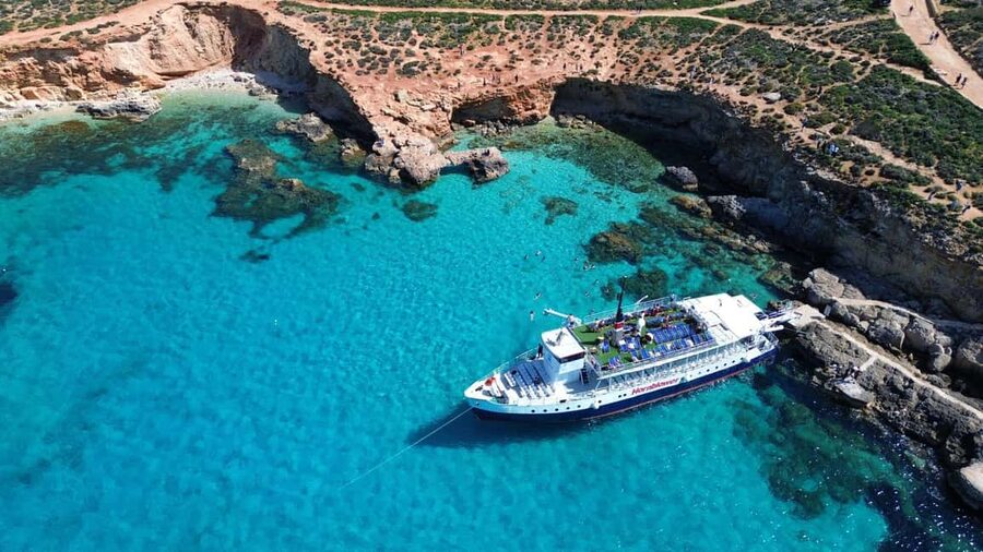 Malta: Gozo, Comino, Blue & Crystal Lagoon, & Caves Cruise - Ahrax and Santa Maria Caves by boat