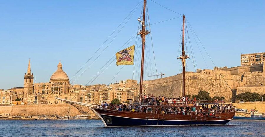 Malta: Lazy Pirate Boat Party with Drinks & Food - Starting at Sliema Ferries