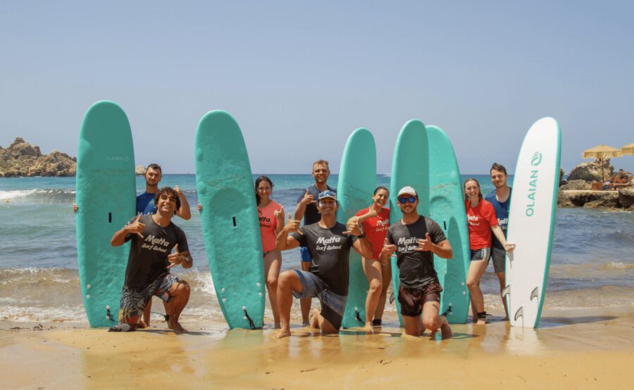 Malta Surf School, Beginner Surf Lessons - Sand Practice Makes the First Wave Less Daunting