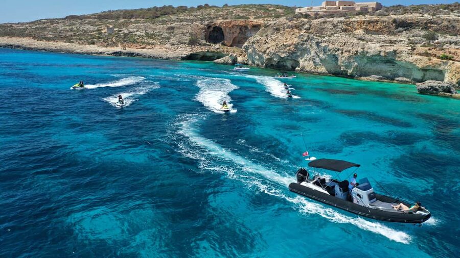 Mellieha: Comino and Blue Lagoon Jet Ski Safari Tour at 3 PM - Halfa Rock and the Blue Lagoon stop