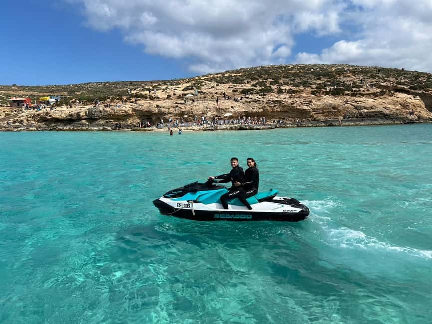 Mellieha: Comino and Blue Lagoon Jet Ski Safari Tour at 3 PM - Lovers Cave and the ride back