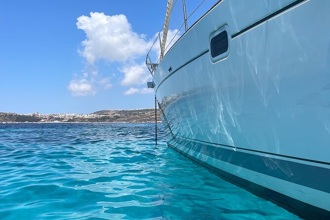 Private 8 Hours Boat Charter Trip in Malta - Blue Lagoon: beautiful water with a busy edge