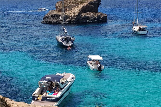 Private Yacht Charter in Malta, Gozo & Comino - Full Day - Three hours around Comino’s swimming coves
