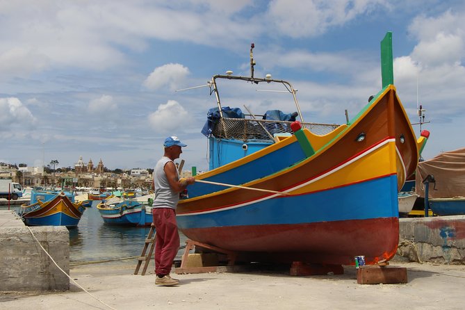 Temples, Blue Grotto, Marsaxlokk - Marsaxlokk Harbour: the tour’s most relaxed stop